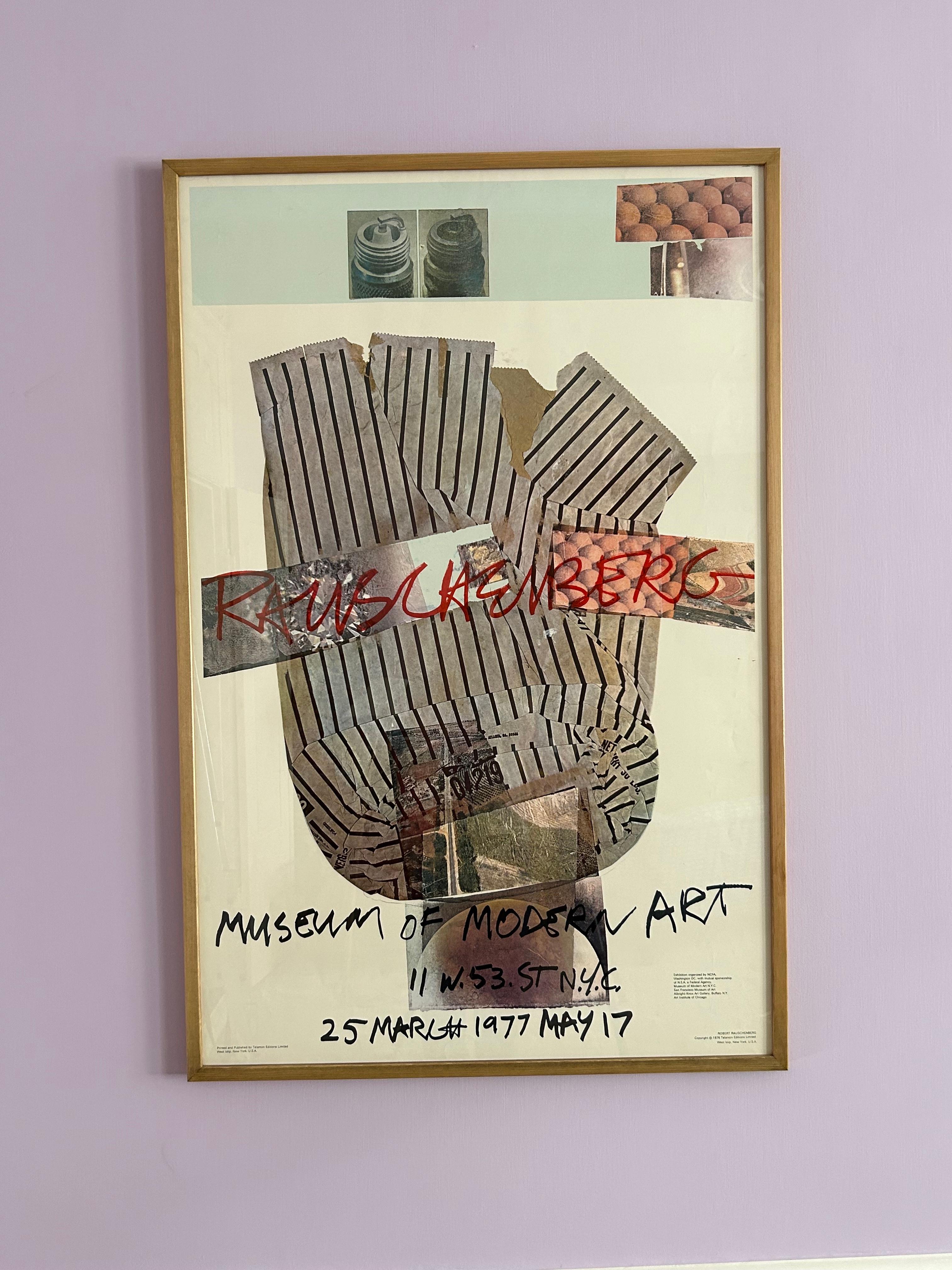 Vintage-Poster, Robert Rauschenberg Museum of Modern Art, Ausstellungsplakat, USA, 1976 (Französisch) im Angebot