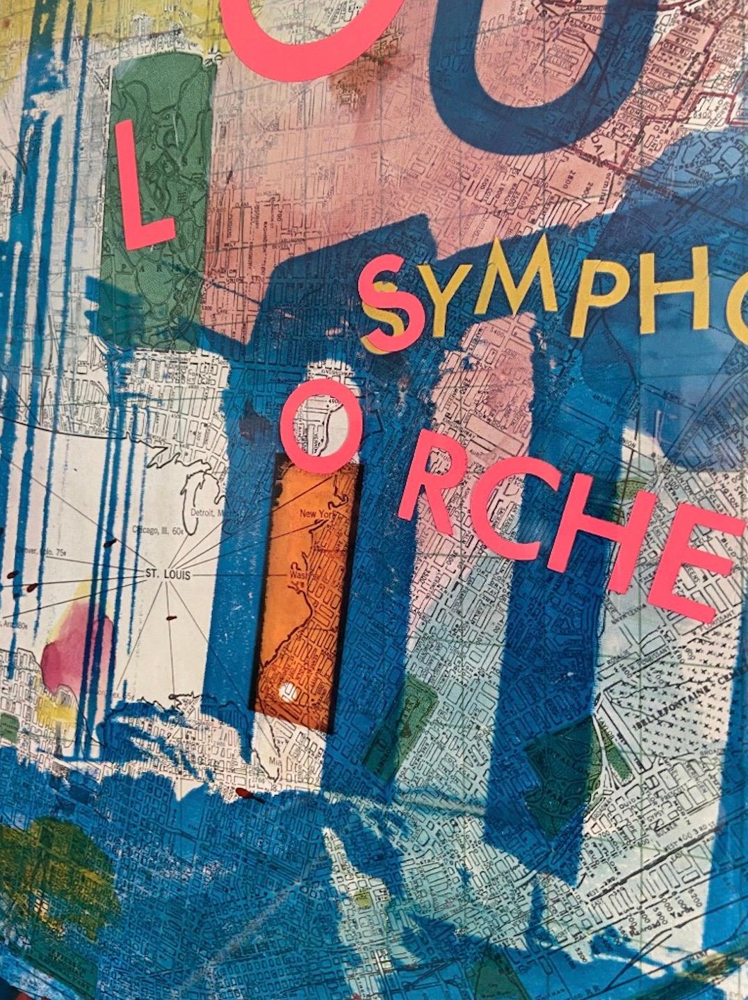 Vintage-Poster, Robert Rauschenberg Saint Louis, Symphony-Ausstellungsplakat, Frankreich, 1968 (Papier) im Angebot