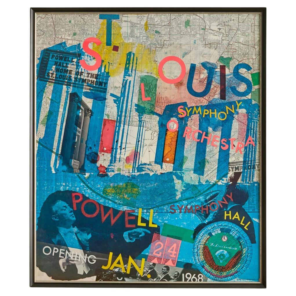 Vintage Robert Rauschenberg Saint Louis Symphony Exhibition Poster, France, 1968 For Sale