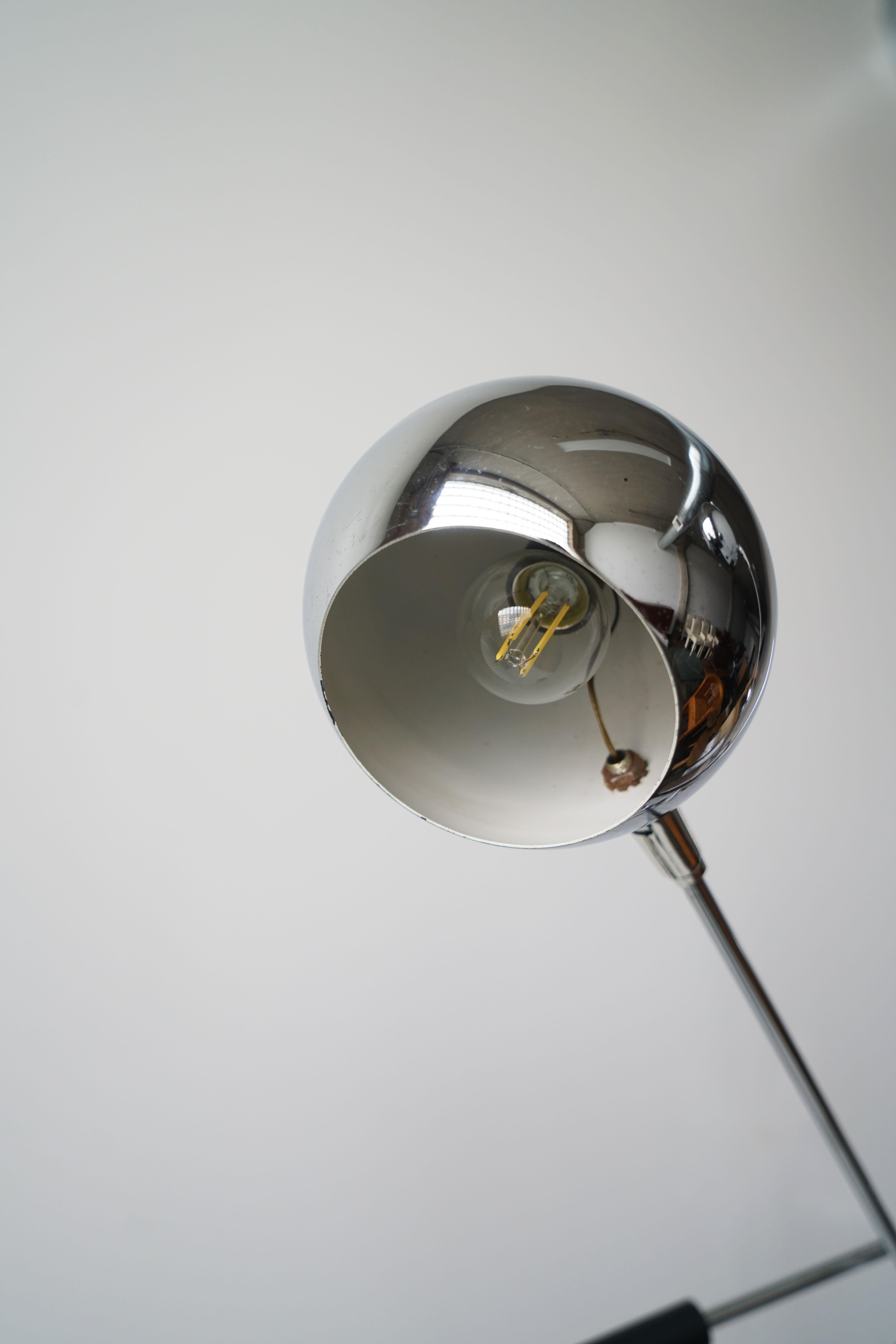 Chrome Vintage Robert Sonneman 3-Arm Triennale Orbiter Eyeball Adjustable Floor Lamp