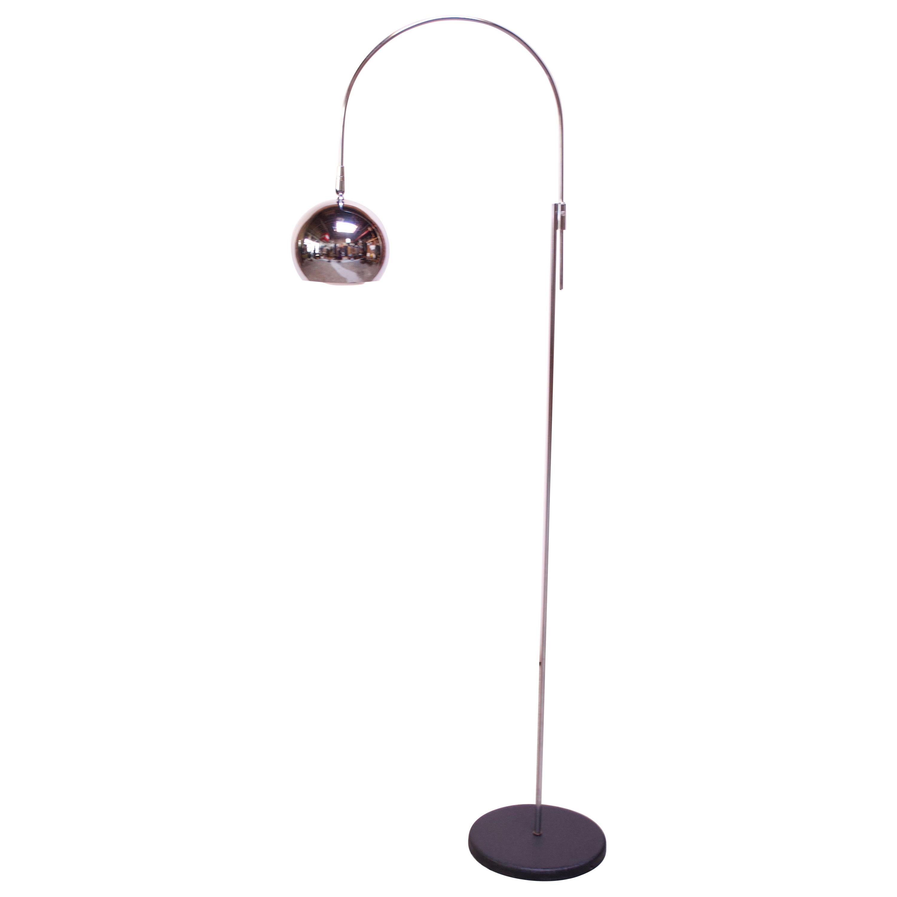Vintage Robert Sonneman Chrome Adjustable 'Arc' Lamp For Sale