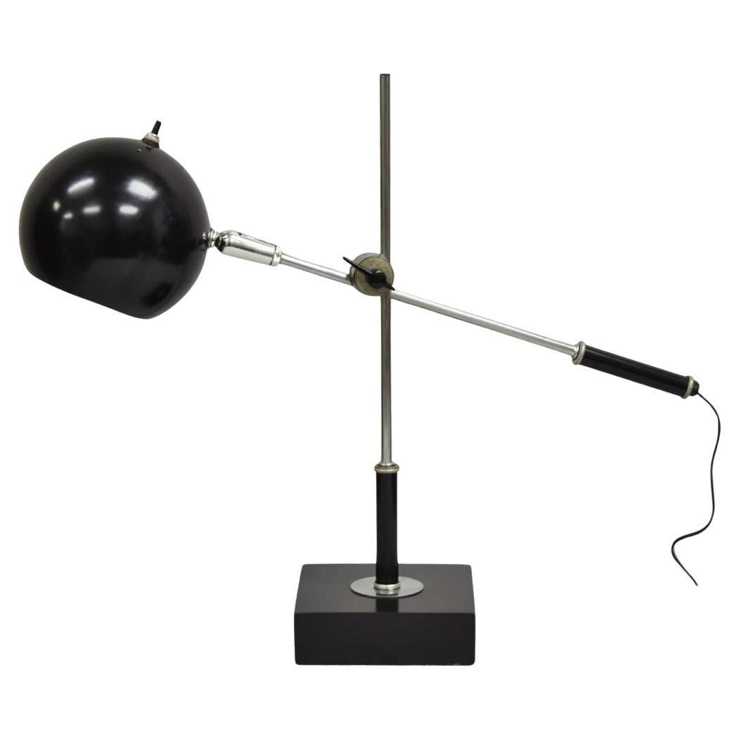 Lampada da scrivania regolabile vintage Robert Sonneman Mid Century Modern Black Eyeball in vendita