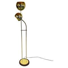 Vintage Robert Sonneman Style Brass Orb Adjustable Floor & Reading Lamp