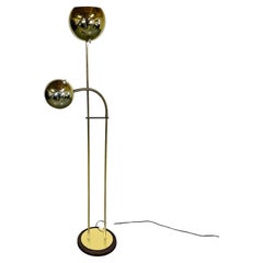 Vintage Robert Sonneman Style Brass Orb Adjustable Floor & Reading Lamp
