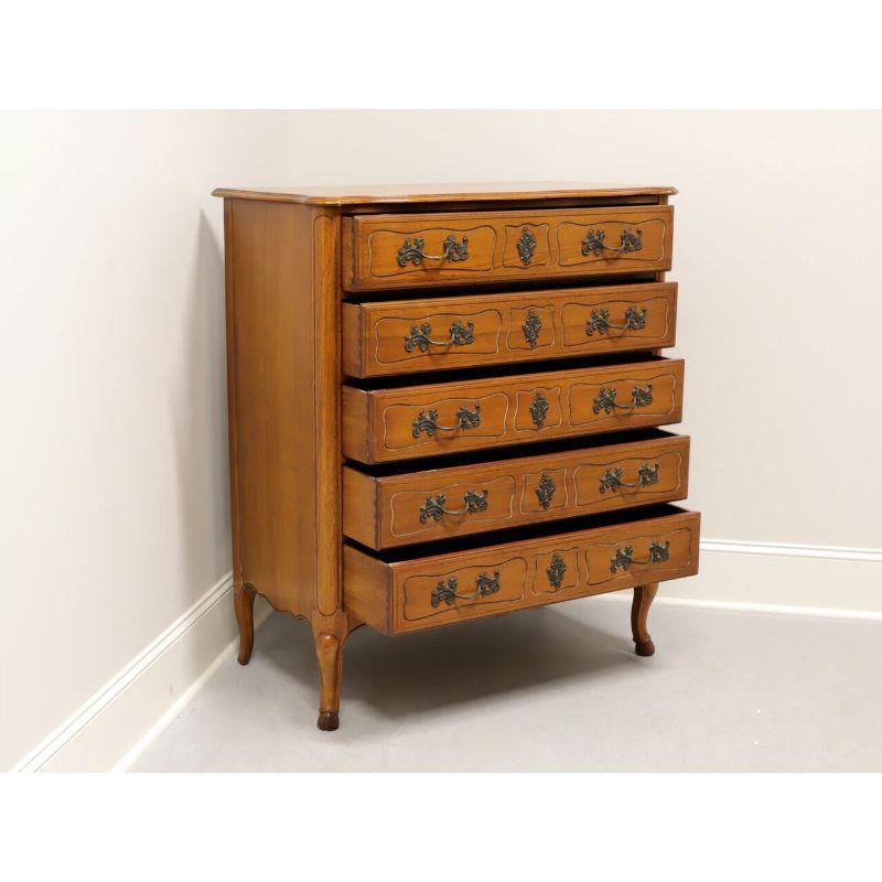 American ROBERT W IRVIN CO French Provincial Walnut Chest of Five Drawers
