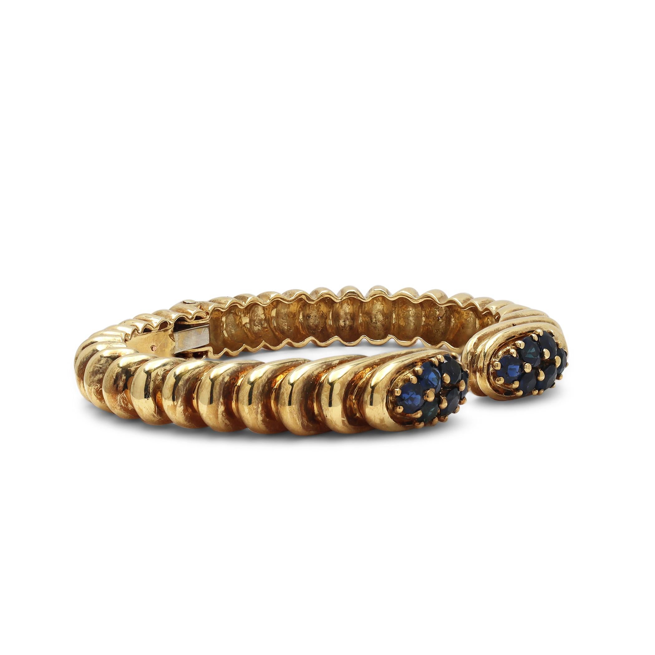 Vintage Robert Wander Yellow Gold Sapphire Bracelet In Excellent Condition In New York, NY