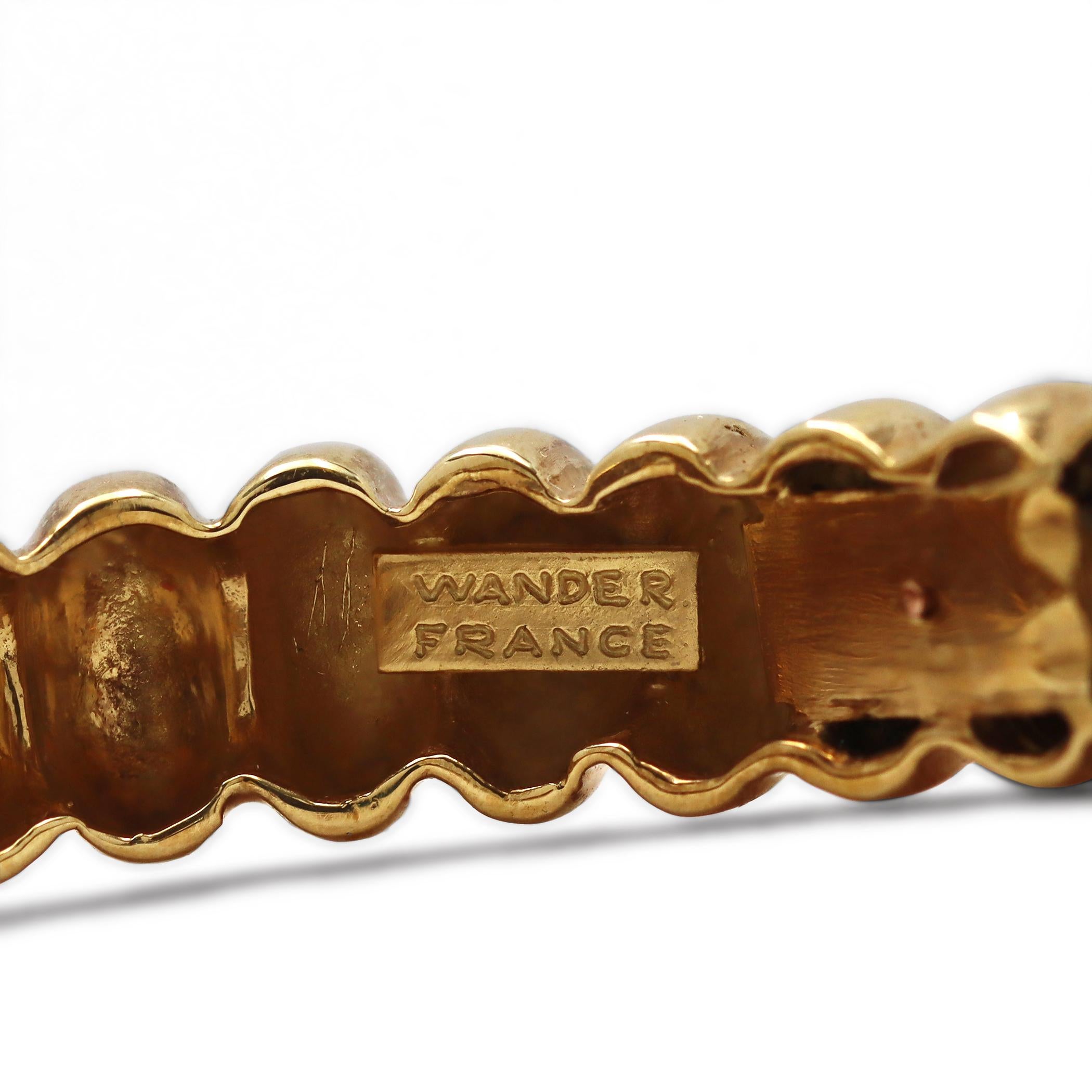 Women's or Men's Vintage Robert Wander Yellow Gold Sapphire Bracelet