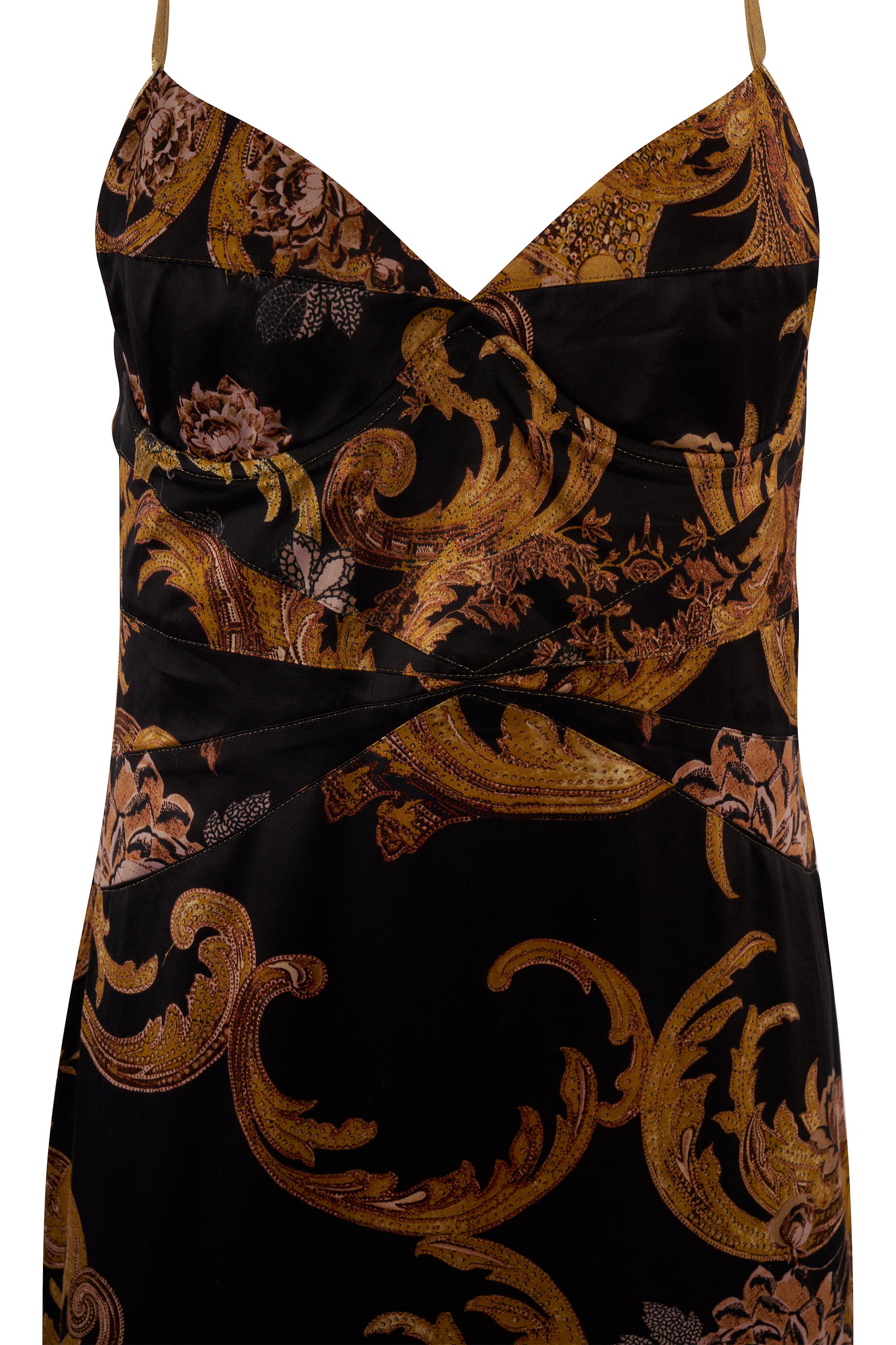 Vintage Roberto Cavalli 1990's Barock Druck Kleid im Zustand „Hervorragend“ im Angebot in London, GB