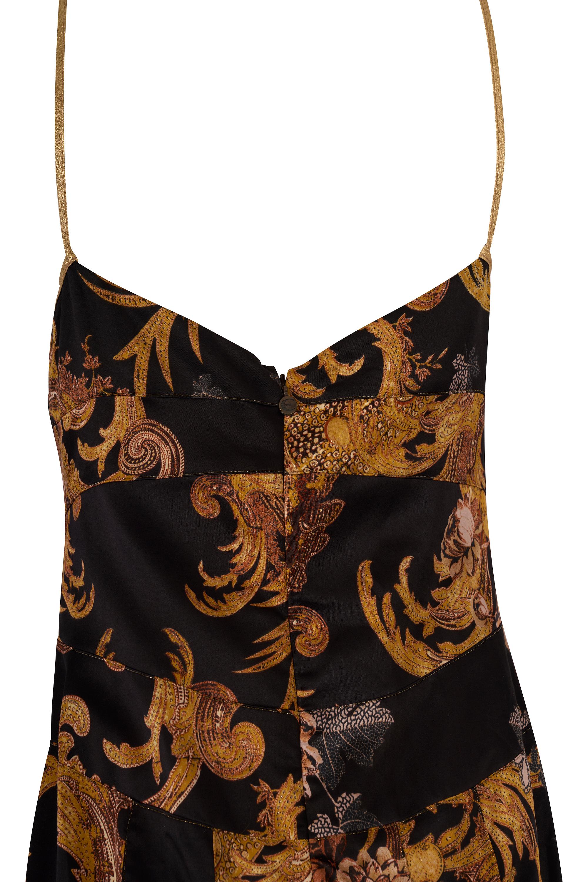 Vintage Roberto Cavalli 1990's Barock Druck Kleid im Angebot 1