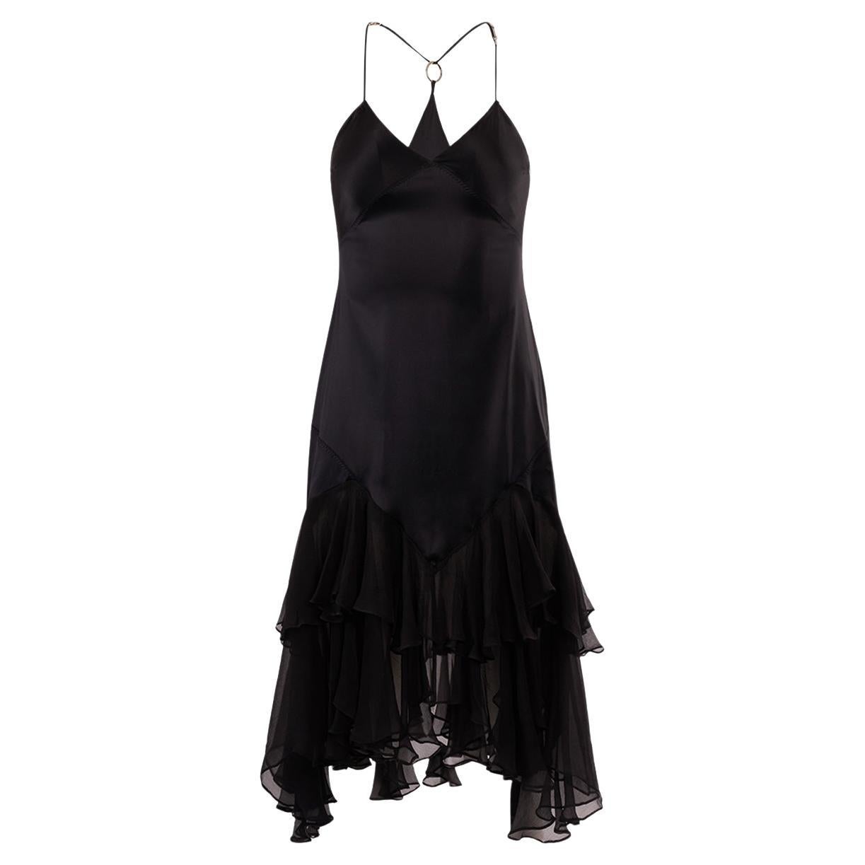 Vintage Roberto Cavalli 2004 Robe en soie noire en vente