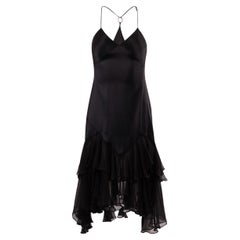 Vintage Roberto Cavalli 2004 Robe en soie noire