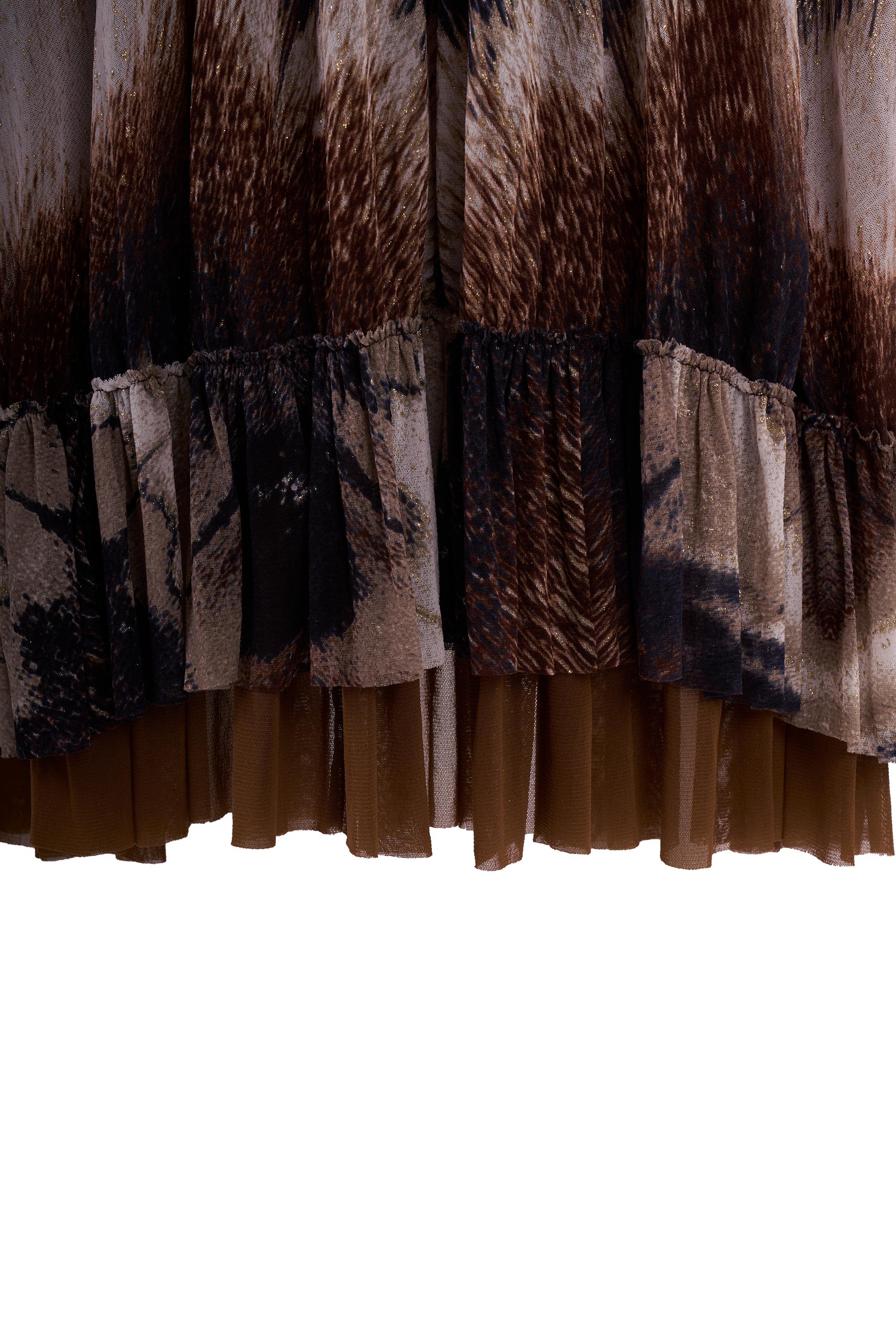 Vintage Roberto Cavalli Tiermuster Maxikleid im Zustand „Hervorragend“ im Angebot in London, GB