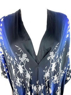 Vintage Roberto Cavalli Black and Navy Maxi Dress, Size 38