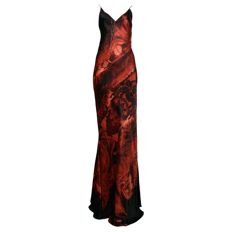 Vintage Roberto Cavalli Black and Red Slip Evening Dress at 1stDibs ...