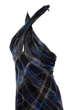 Vintage Roberto Cavalli Blue Geometrical Print Dress