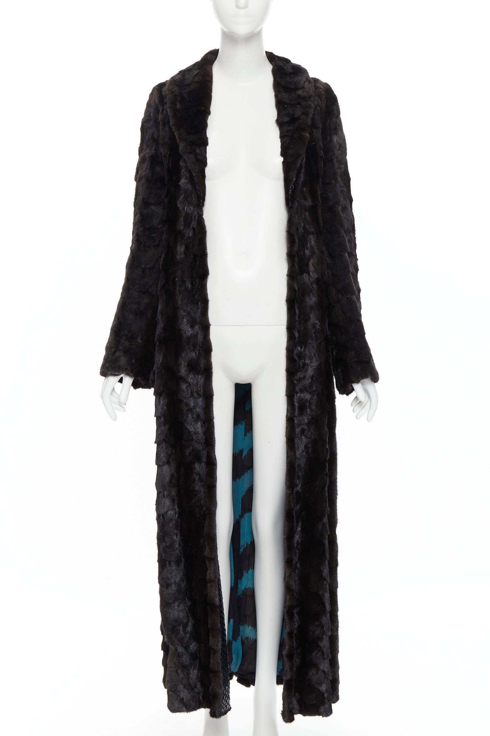 solid belted fur patchwork coat