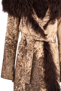 Vintage Roberto Cavalli F/W 1999 Wool Shearling Trim Coat