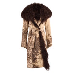 Vintage Roberto Cavalli F/W 1999 Wollmantel mit Shearlingbesatz