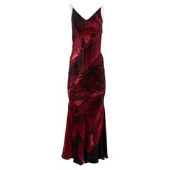 Abito vintage in seta tagliato di sbieco Roberto Cavalli A/I 2000