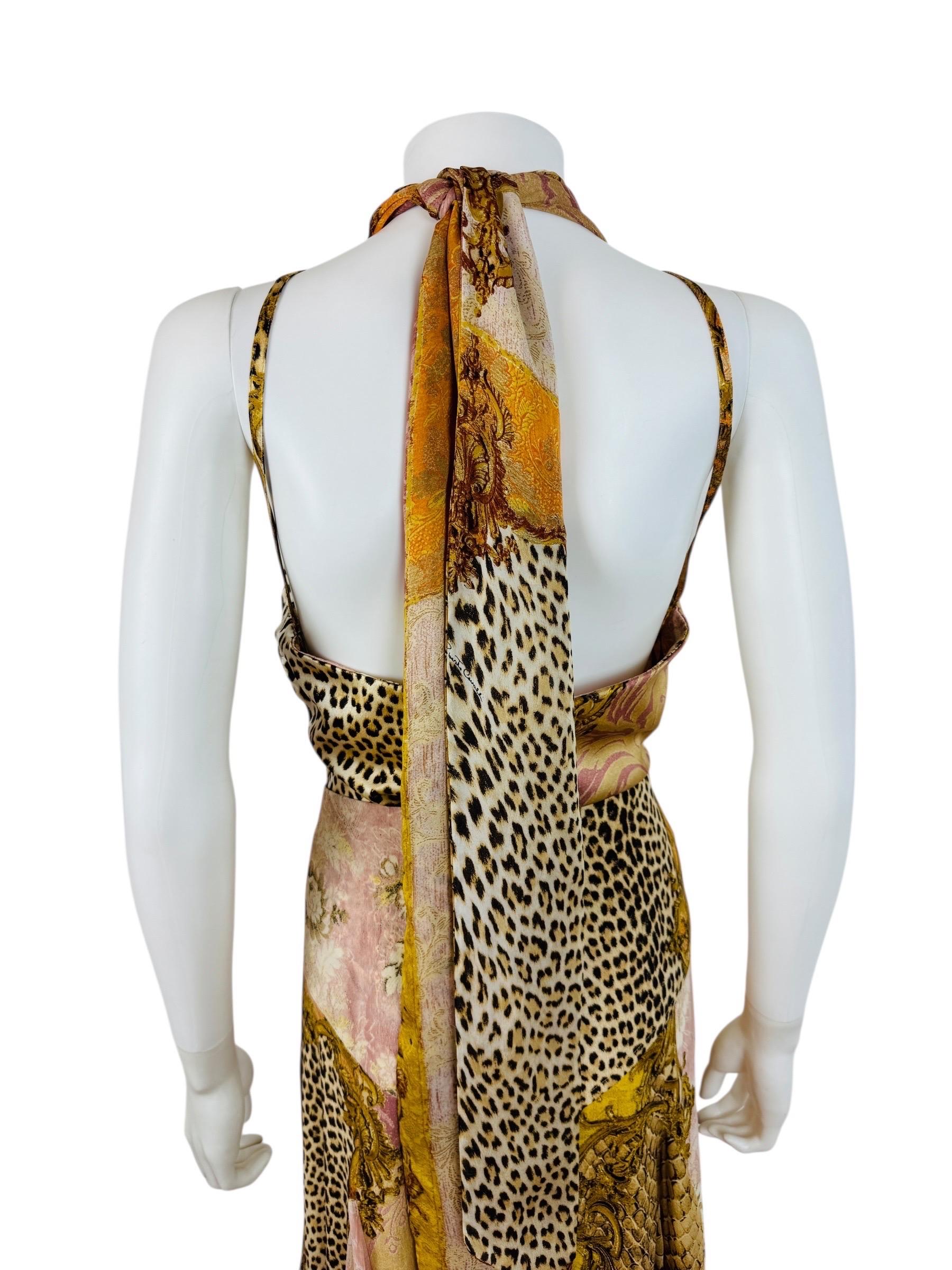 Vintage Roberto Cavalli A/I 2004 Set Top + Gonna in Seta XL in vendita 5