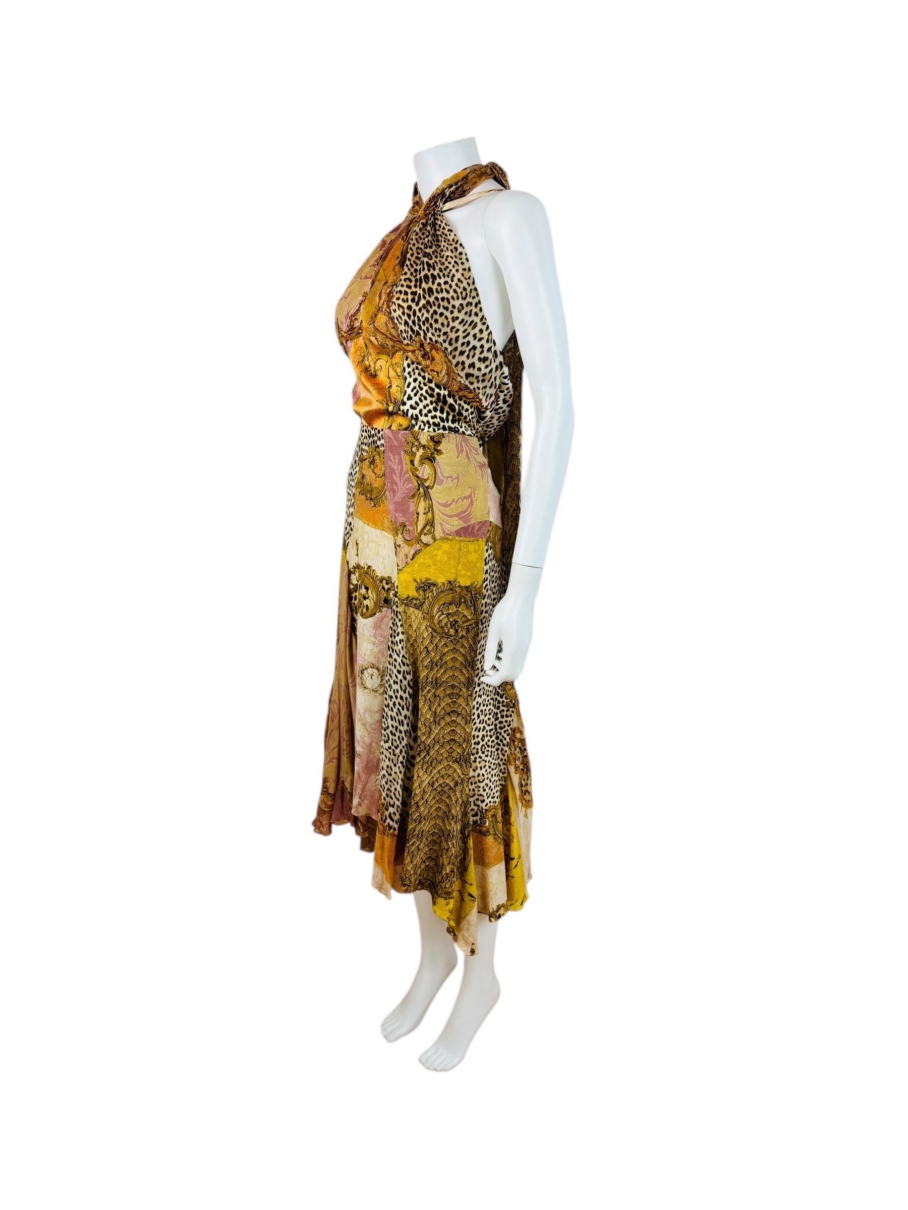 Vintage Roberto Cavalli A/I 2004 Set Top + Gonna in Seta XL in vendita 2