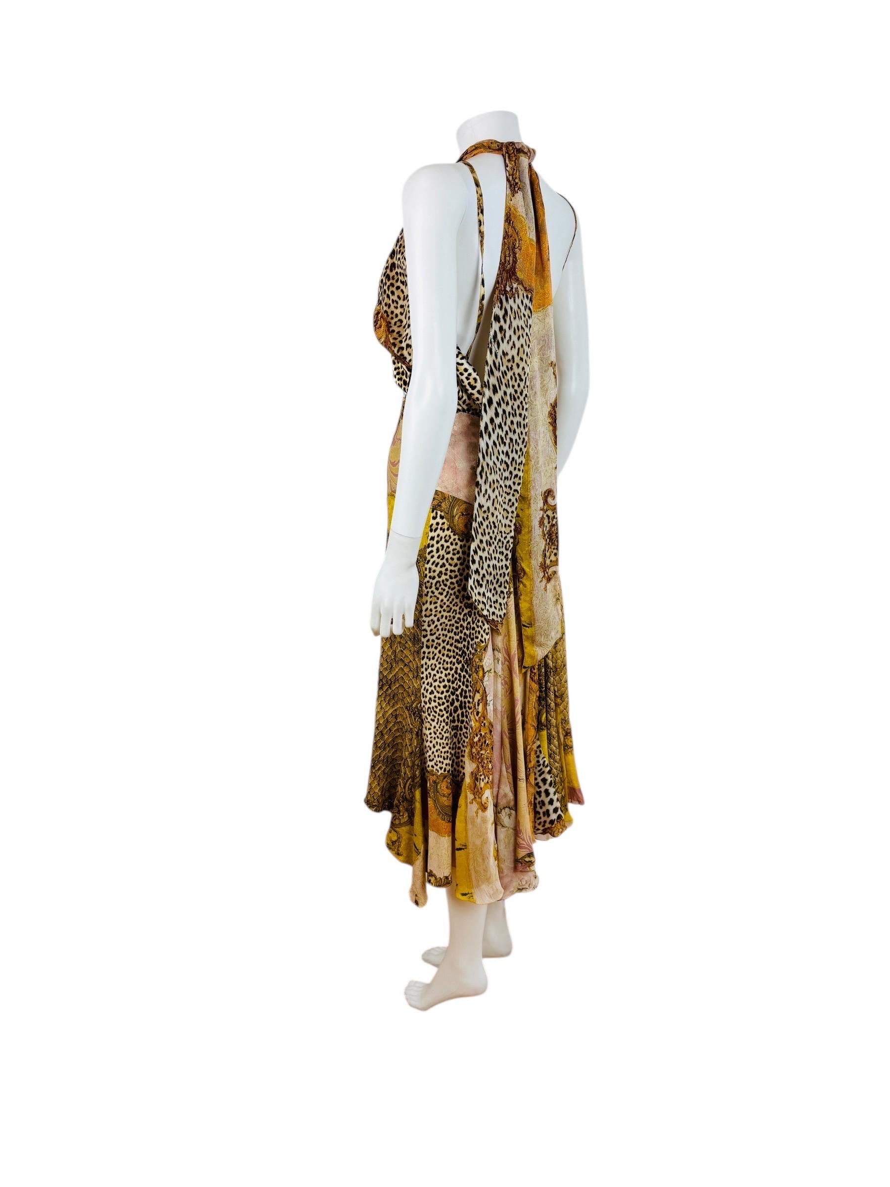 Vintage Roberto Cavalli A/I 2004 Set Top + Gonna in Seta XL in vendita 3