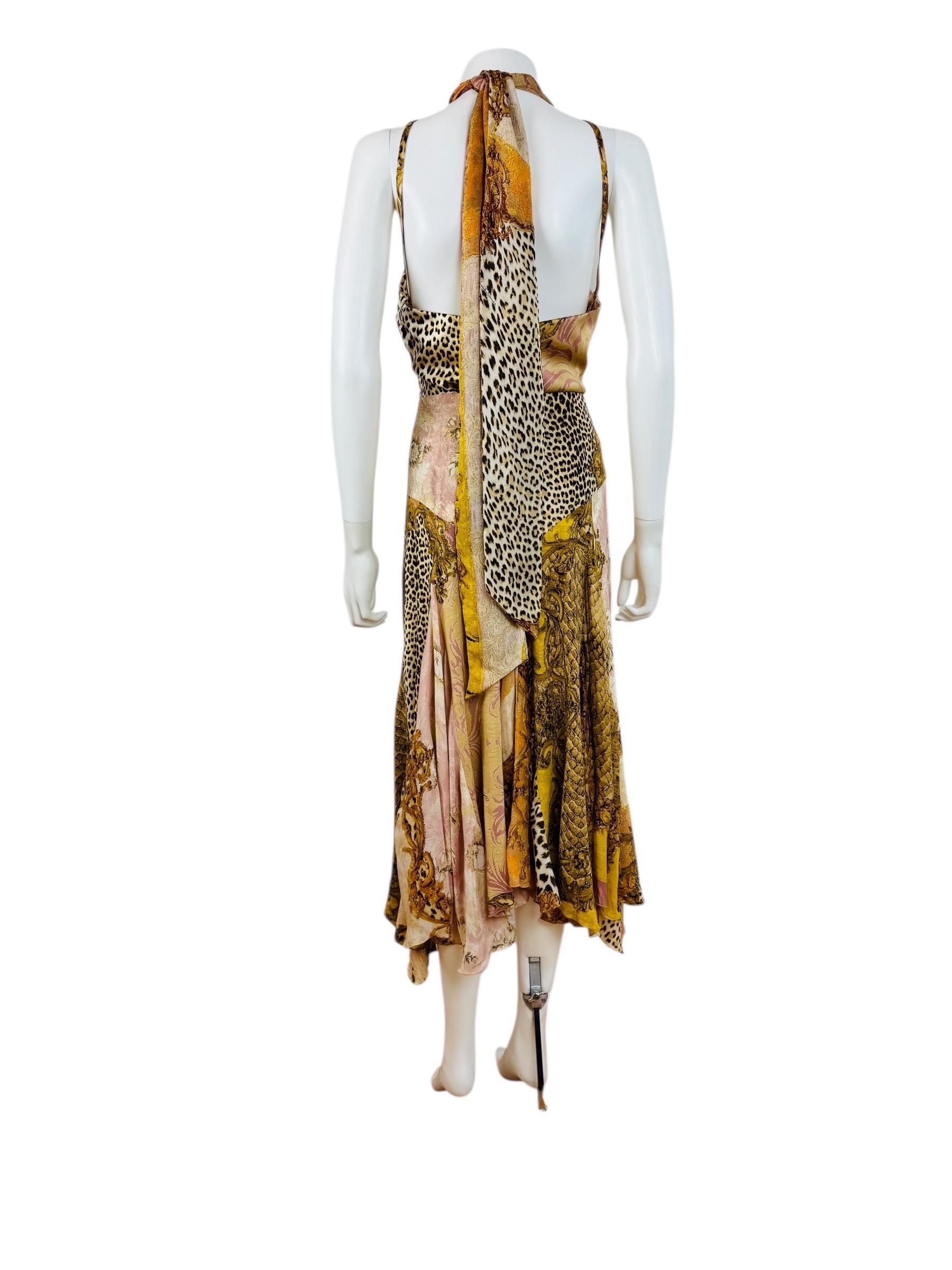 Vintage Roberto Cavalli A/I 2004 Set Top + Gonna in Seta XL in vendita 4