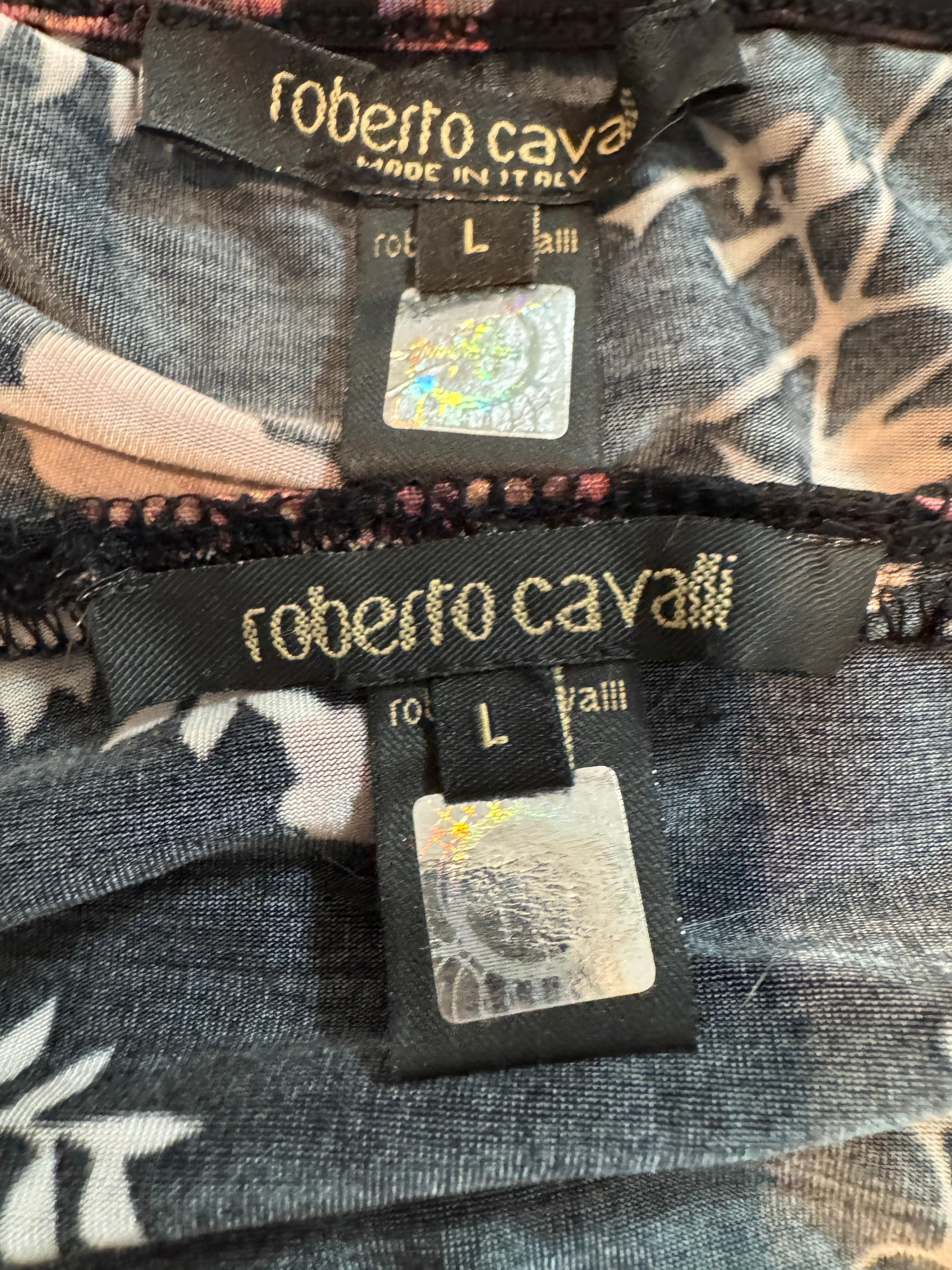 Vintage Roberto Cavalli F/W 2005 Floral Baroque Top + Jupe Rhinestones en vente 5