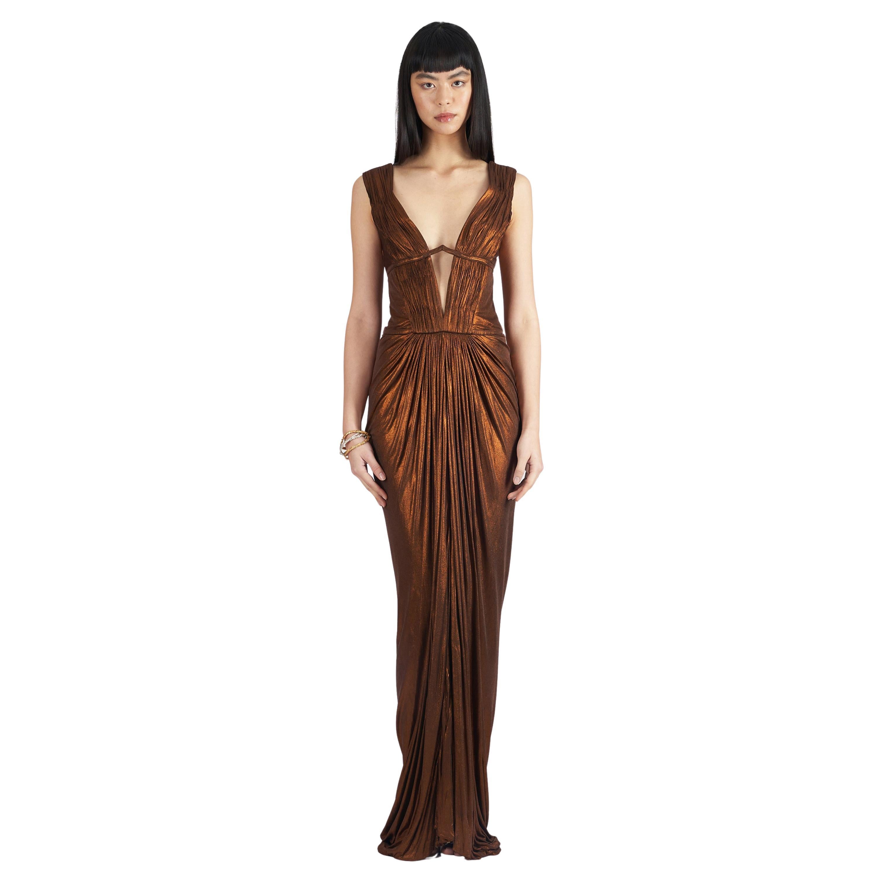 Roberto Cavalli vintage  Vestido Cobre Metalizado F/W 2007 en venta