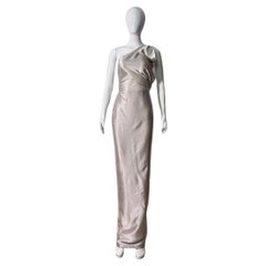 Vintage Roberto Cavalli Vintage H/W 2007 Perle Weißes rückenfreies Vintage-Kleid