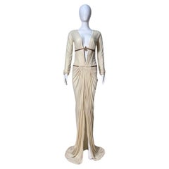 Vintage Roberto Cavalli F/W 2007 White Cream Snake Gown Ornament Gown