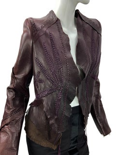 Vintage Roberto Cavalli Goat Leather Bohemian-luxe Deconstructed Jacket It. 42
