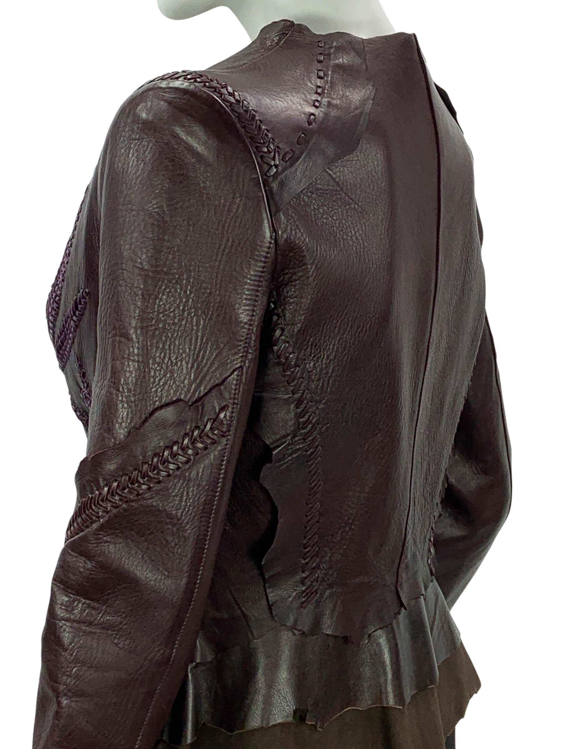 Vintage Lux Roberto Cavalli - Giacca decostruita in pelle di capra - decostruita in stile bohémien - It. 42 In condizioni ottime in vendita a Montgomery, TX