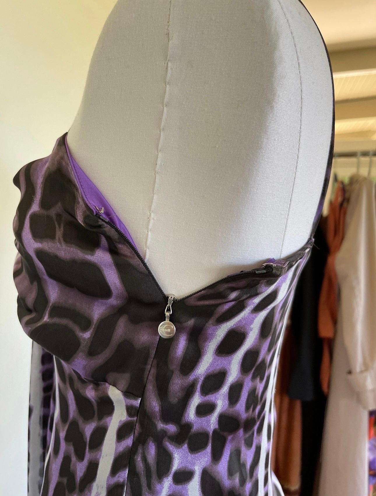 Vintage Roberto Cavalli Just Cavalli Leopard Print Silk Evening Gown Dress Frock For Sale 1