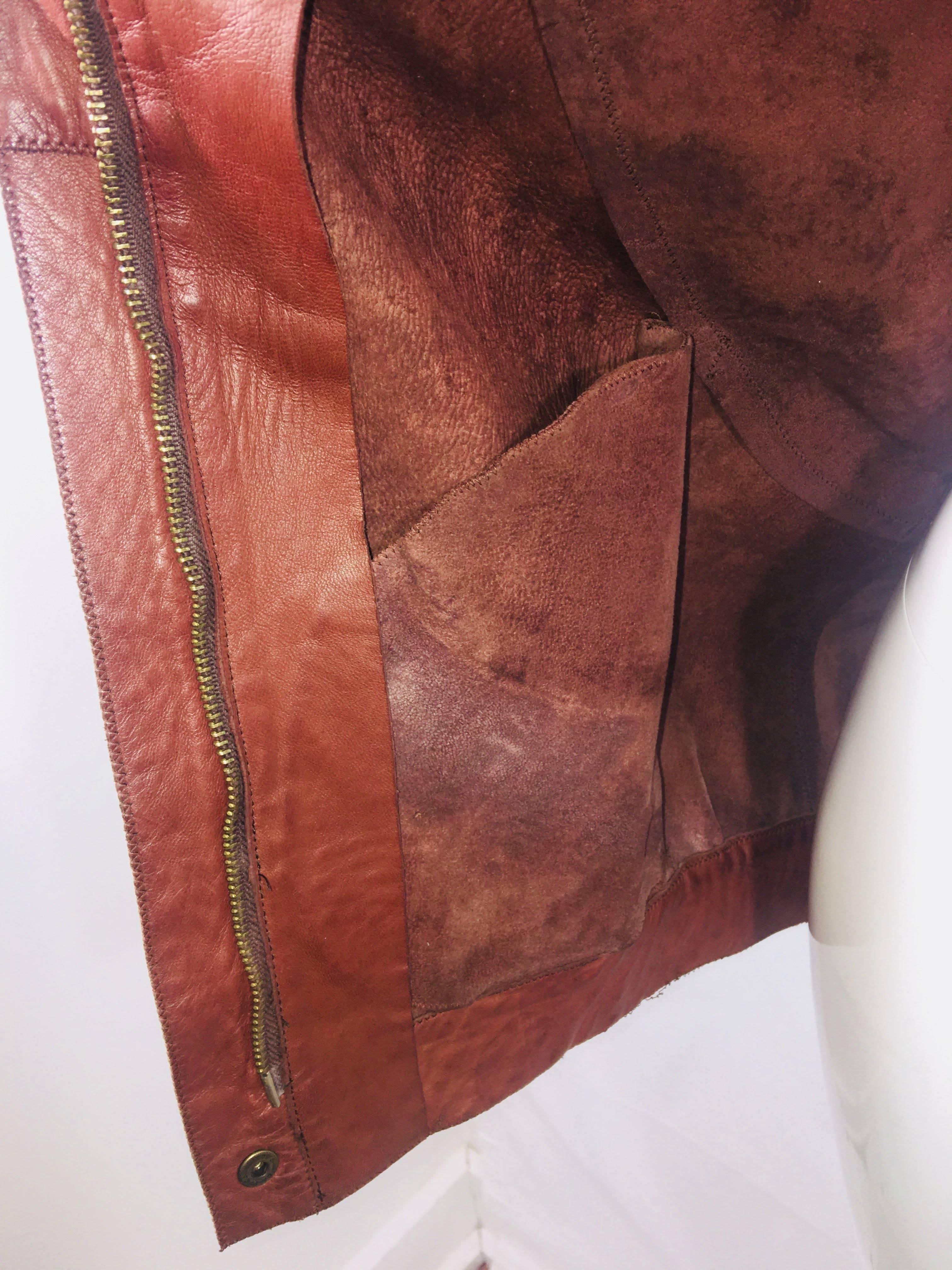 Vintage Roberto Cavalli Leather Jacket In Good Condition In Bridgehampton, NY
