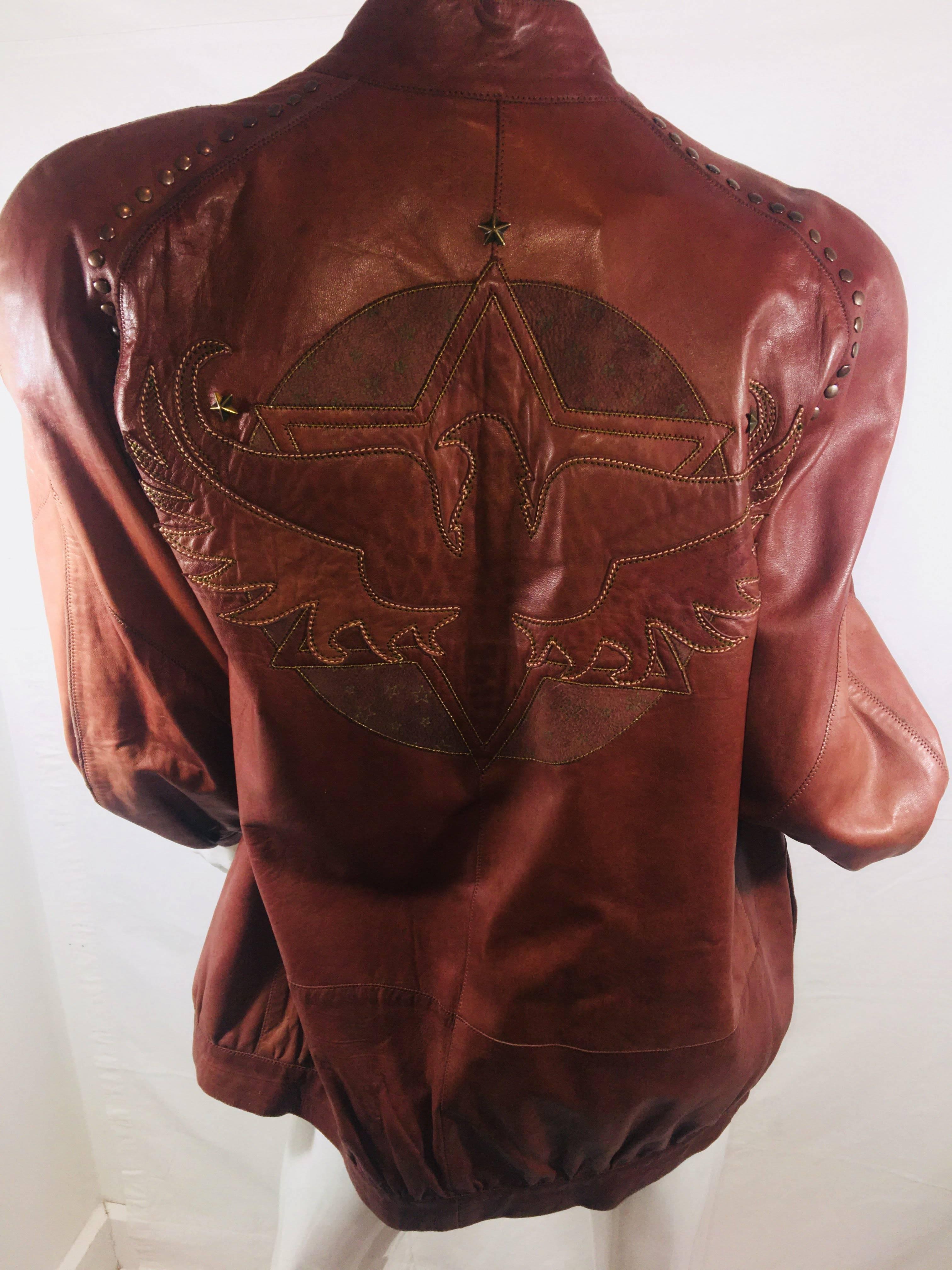 Women's or Men's Vintage Roberto Cavalli Leather Jacket