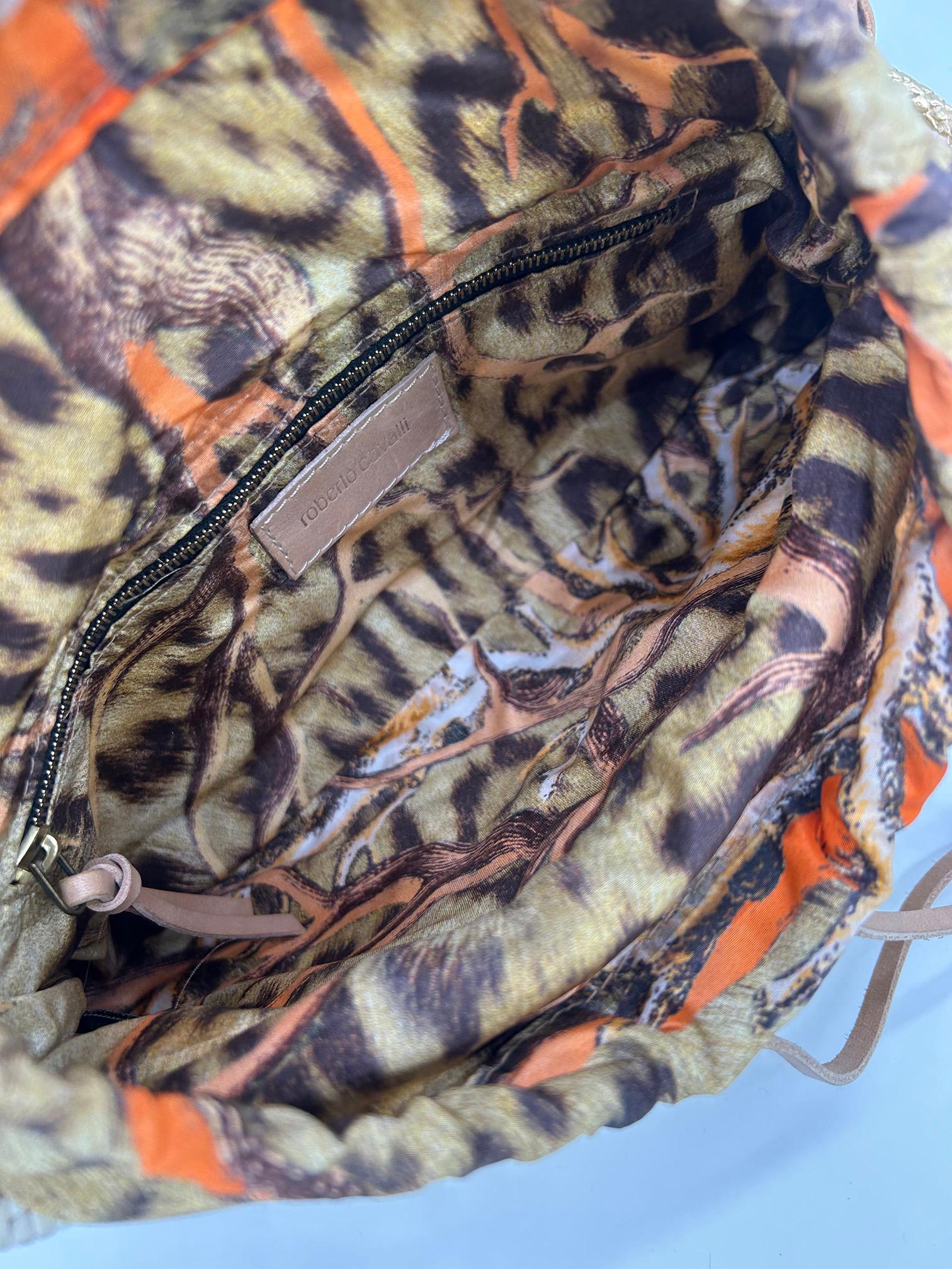 Vintage Roberto Cavalli Macrame Silk Drawstring Baguette For Sale 5
