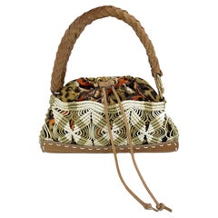 Vintage Roberto Cavalli Macrame Silk Drawstring Baguette