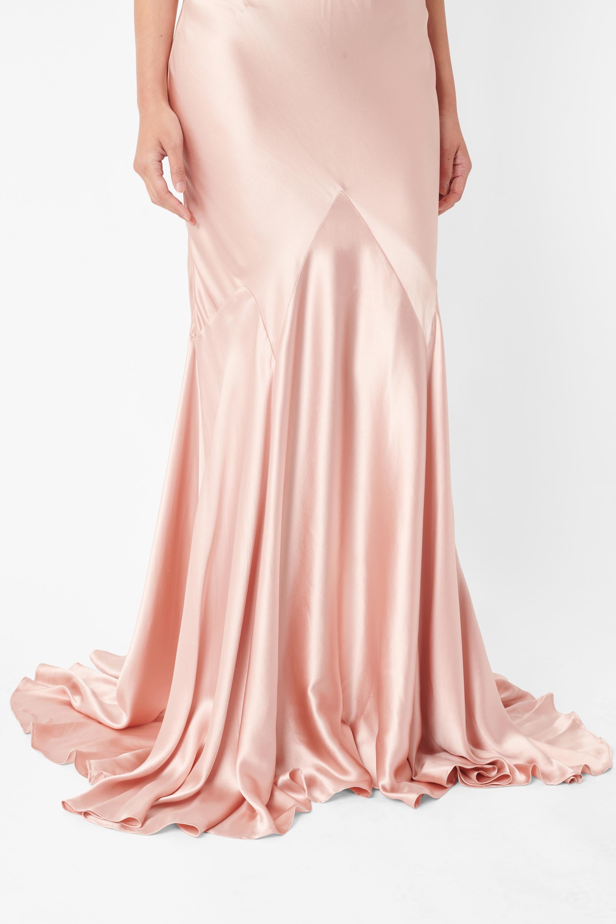 Vintage Roberto Cavalli Pink Silk Maxi Gown 2