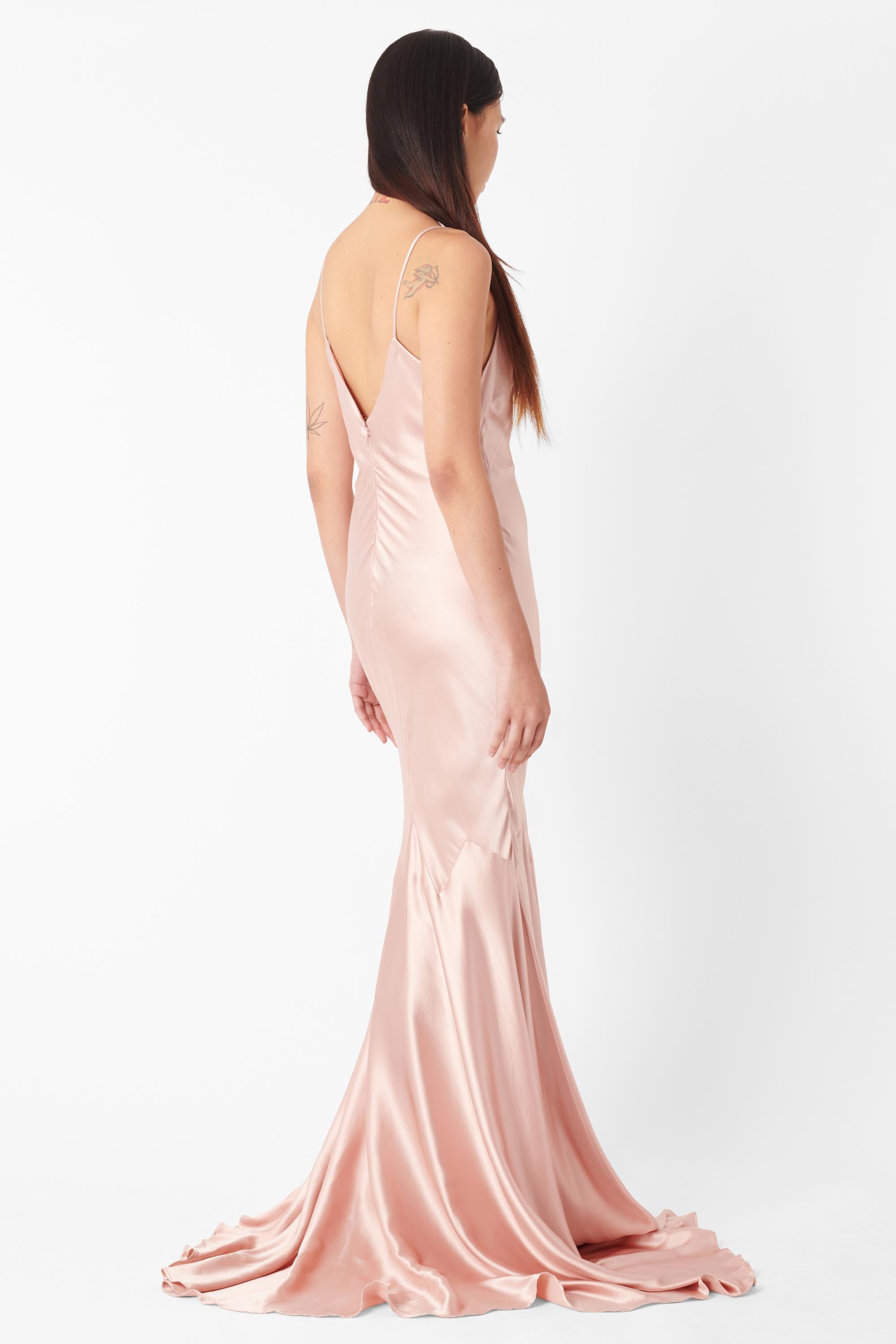 Vintage Roberto Cavalli Pink Silk Maxi Gown 3