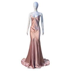 Vintage Roberto Cavalli Pink Silk Maxi Gown