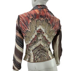 Vintage Roberto Cavalli Printed Denim Corset Jacket
