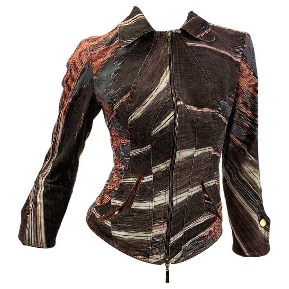 Chaqueta corsé vaquera estampada vintage Roberto Cavalli