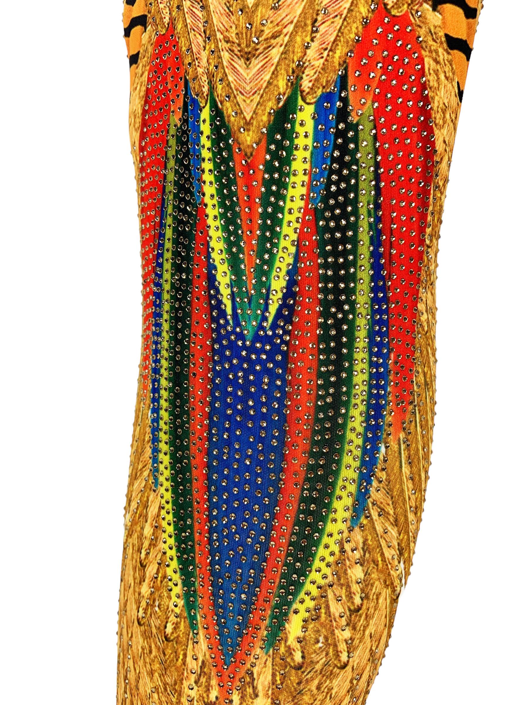 Costume pantalon vintage Roberto Cavalli matelassé orné de plumes et de cristaux  40 en vente 9