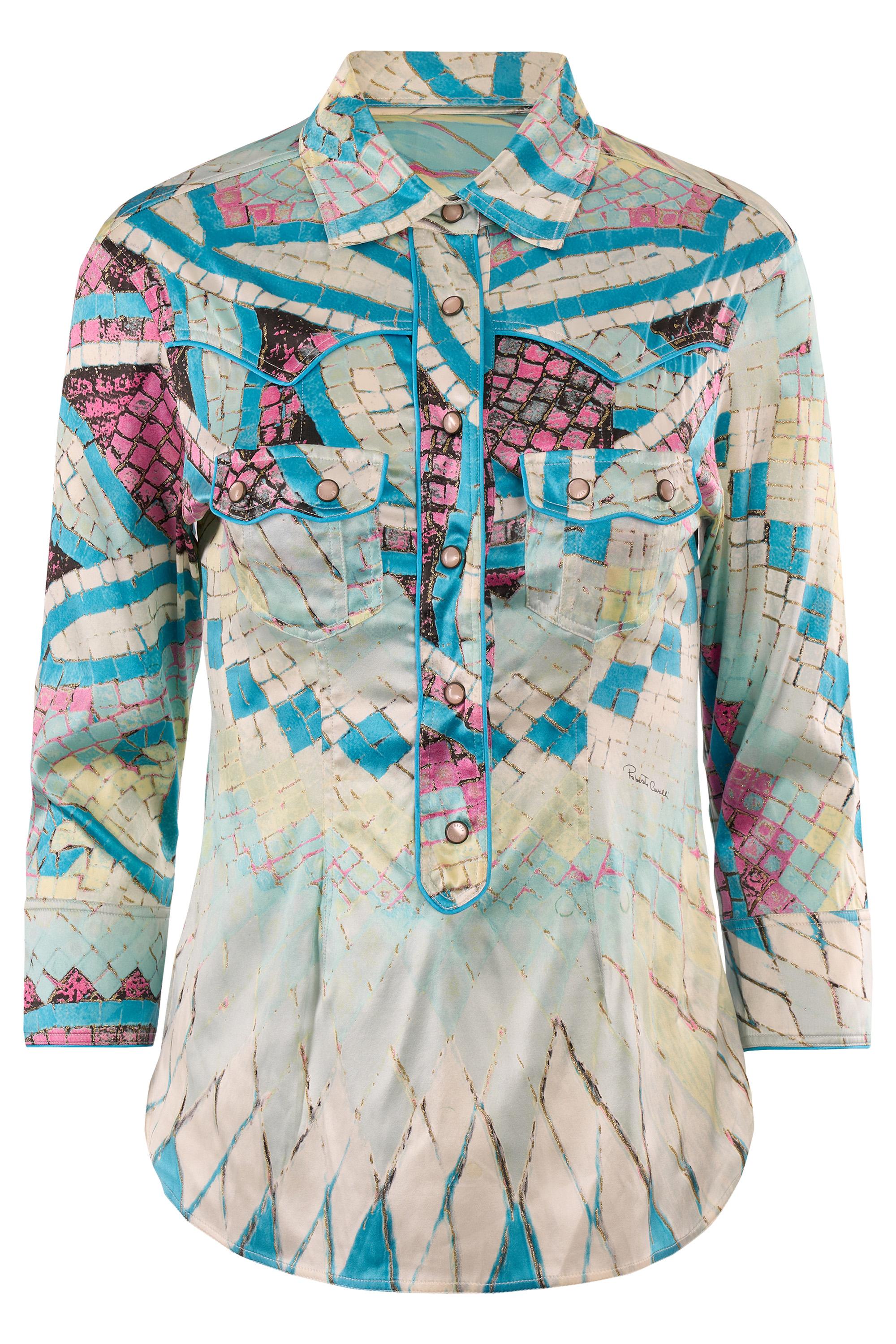 Vintage Roberto Cavalli S/S 2004 Print Shirt In Excellent Condition For Sale In London, GB
