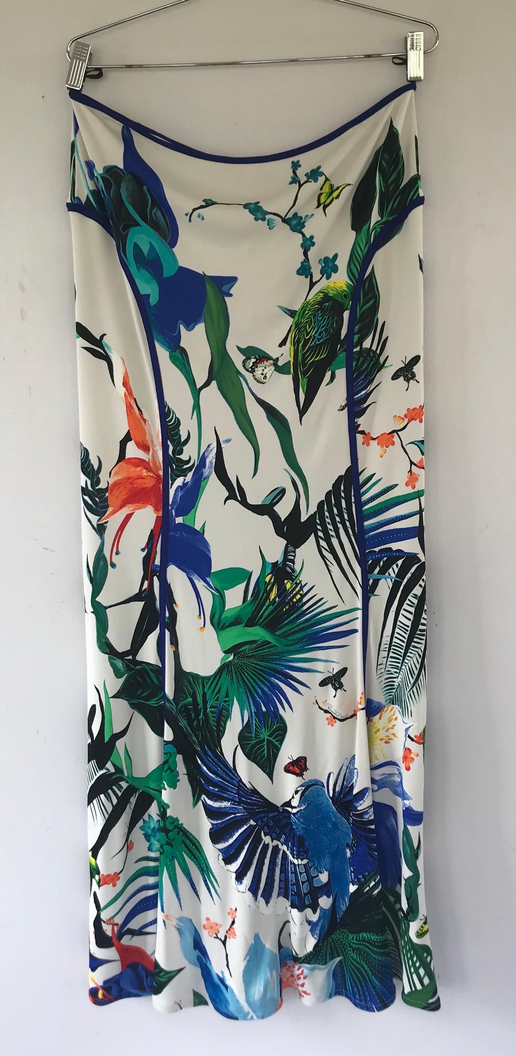 Roberto Cavalli Vintage Silk Knit Floral Maxi Skirt For Sale 3