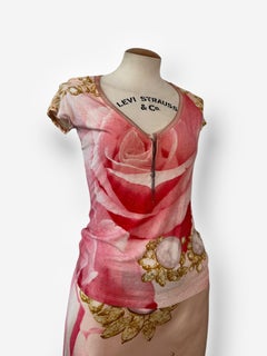 Vintage Roberto Cavalli Spring/Summer 2001 ‘Liz Taylor Eye Print’ Top & Silk Ski