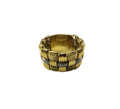 Vintage Roberto Coin 18 Karat Yellow Gold and Diamond Flexible Band Ring