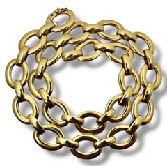Vintage Roberto Coin 18K Yellow Gold Italian Oval Link Necklace 18 Inches Long
