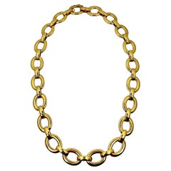 Vintage Roberto Coin 18K Yellow Gold Italian Oval Link Necklace 18 Inches Long